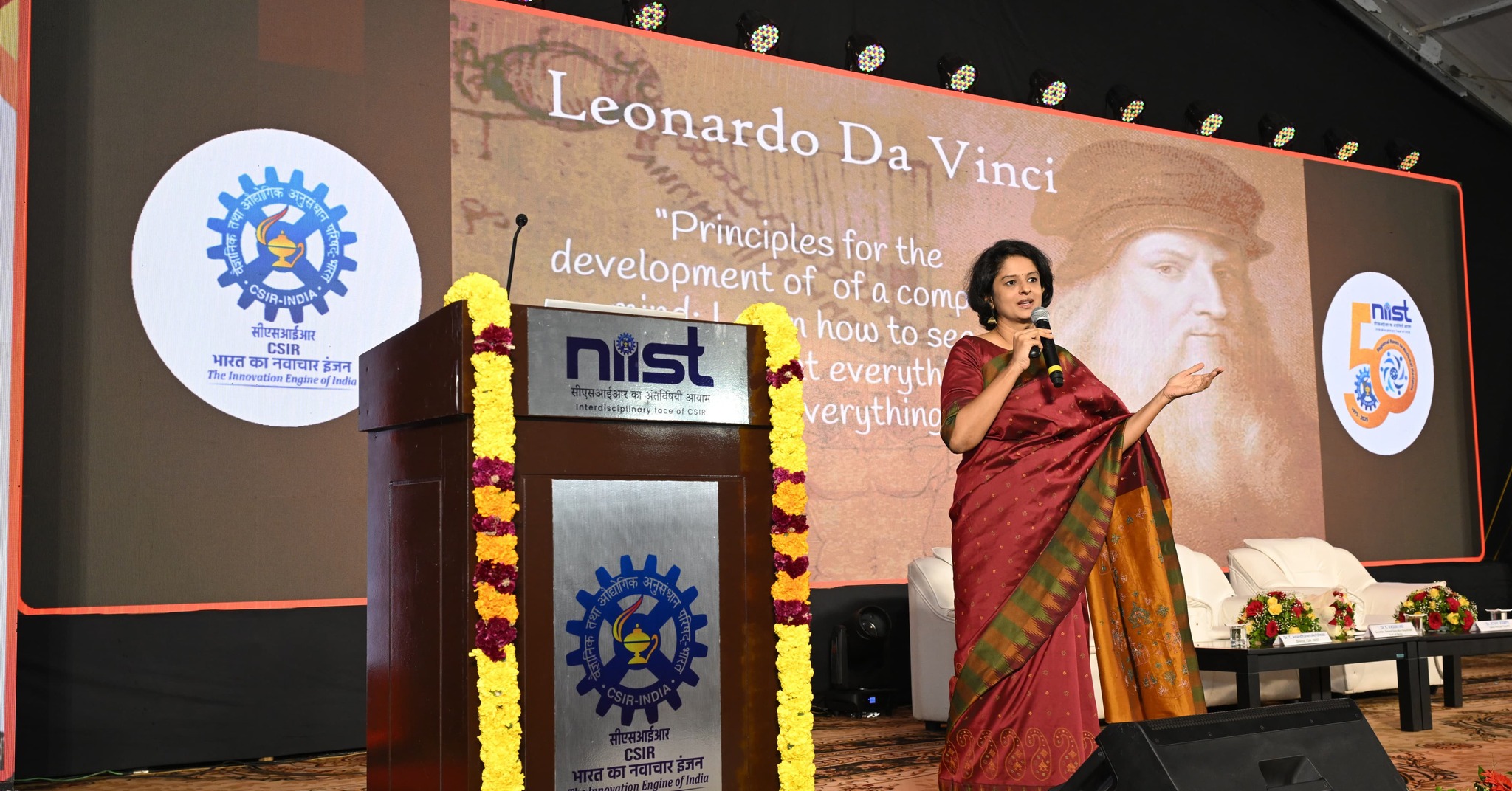 CSIR-NIIST was honoured to host Dr. K. Vasuki, IAS, Secretary, General Education Department, Government of Kerala, who delivered an inspiring Golden Jubilee Lecture on the theme “Purpose of Life” during the Grand Finale of the event