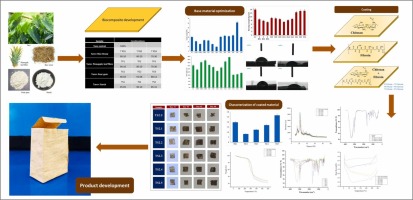 Tailoring the properties of natural fibre biocomposite using chitosan and silk fibroin coatings for eco-friendly packaging
