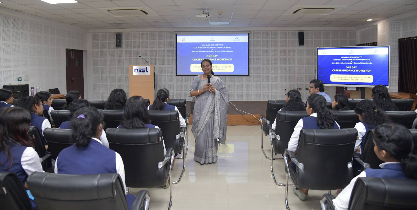 CSIR-NIIST Jigyasa, in partnership with TATA Elxsi CSR, conducted a one-day Career Guidance Workshop for students of Govt. Girls HSS, Malayinkeezhu.