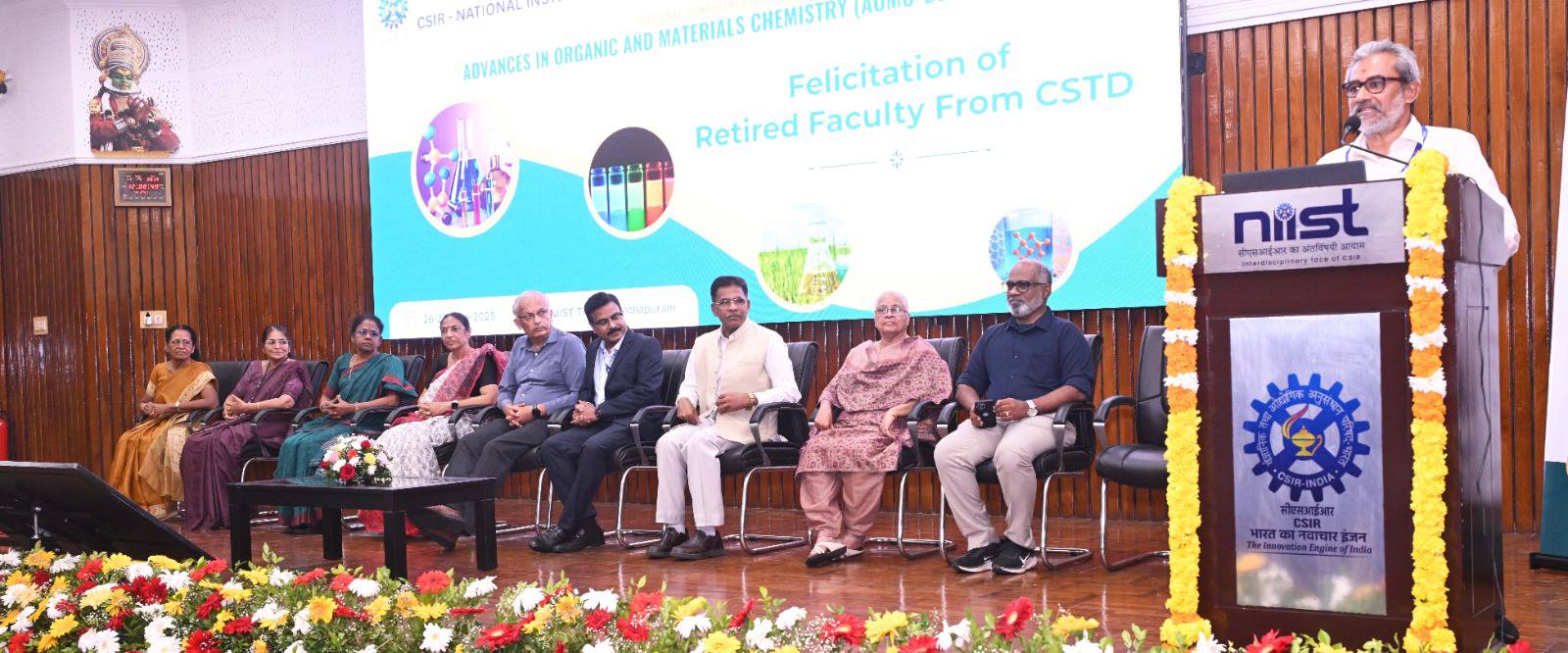 As part of the Golden Jubilee Conclave and the National Conference on Advances in Organic and Materials Chemistry (AOMC 2025), CSIR-NIIST proudly honoured the retired staff members of the Chemical Sciences and Technology Division