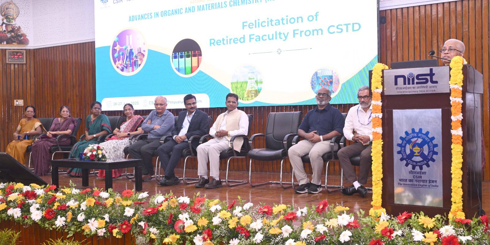 As part of the Golden Jubilee Conclave and the National Conference on Advances in Organic and Materials Chemistry (AOMC 2025), CSIR-NIIST proudly honoured the retired staff members of the Chemical Sciences and Technology Division