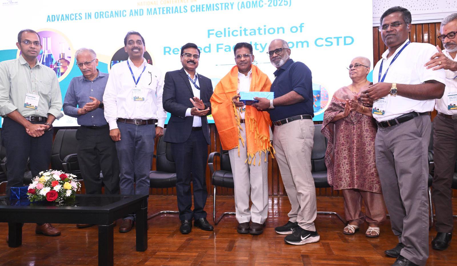As part of the Golden Jubilee Conclave and the National Conference on Advances in Organic and Materials Chemistry (AOMC 2025), CSIR-NIIST proudly honoured the retired staff members of the Chemical Sciences and Technology Division