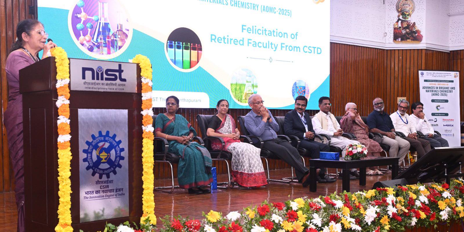 As part of the Golden Jubilee Conclave and the National Conference on Advances in Organic and Materials Chemistry (AOMC 2025), CSIR-NIIST proudly honoured the retired staff members of the Chemical Sciences and Technology Division