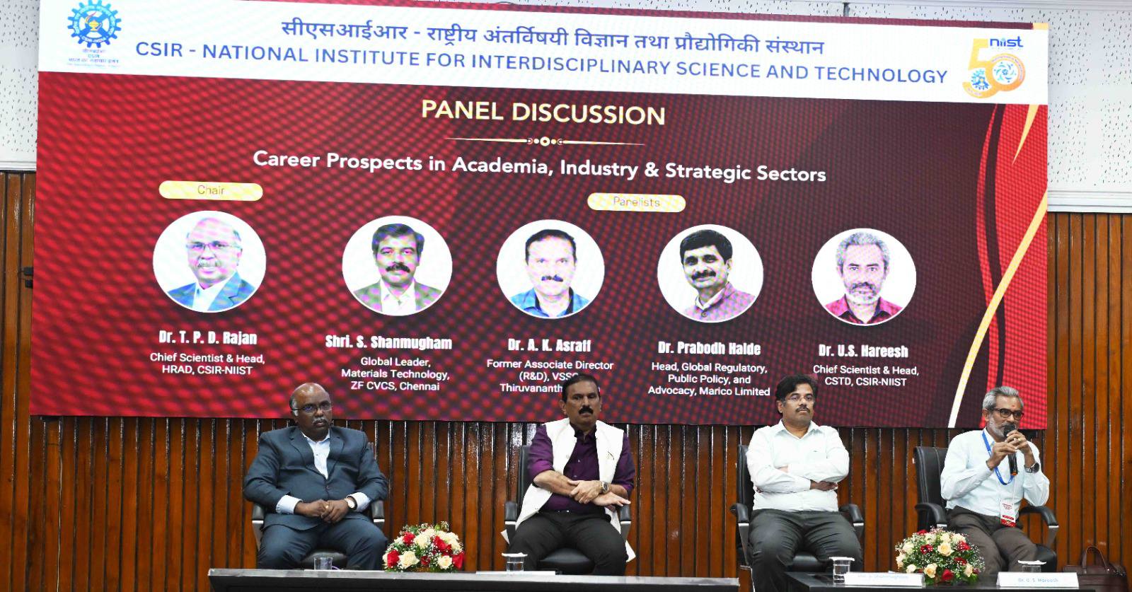 Glimpses from the panel discussion and various invited talks held during the Golden Jubilee Conclave on Career Opportunities and Skill Development in R&D Sector