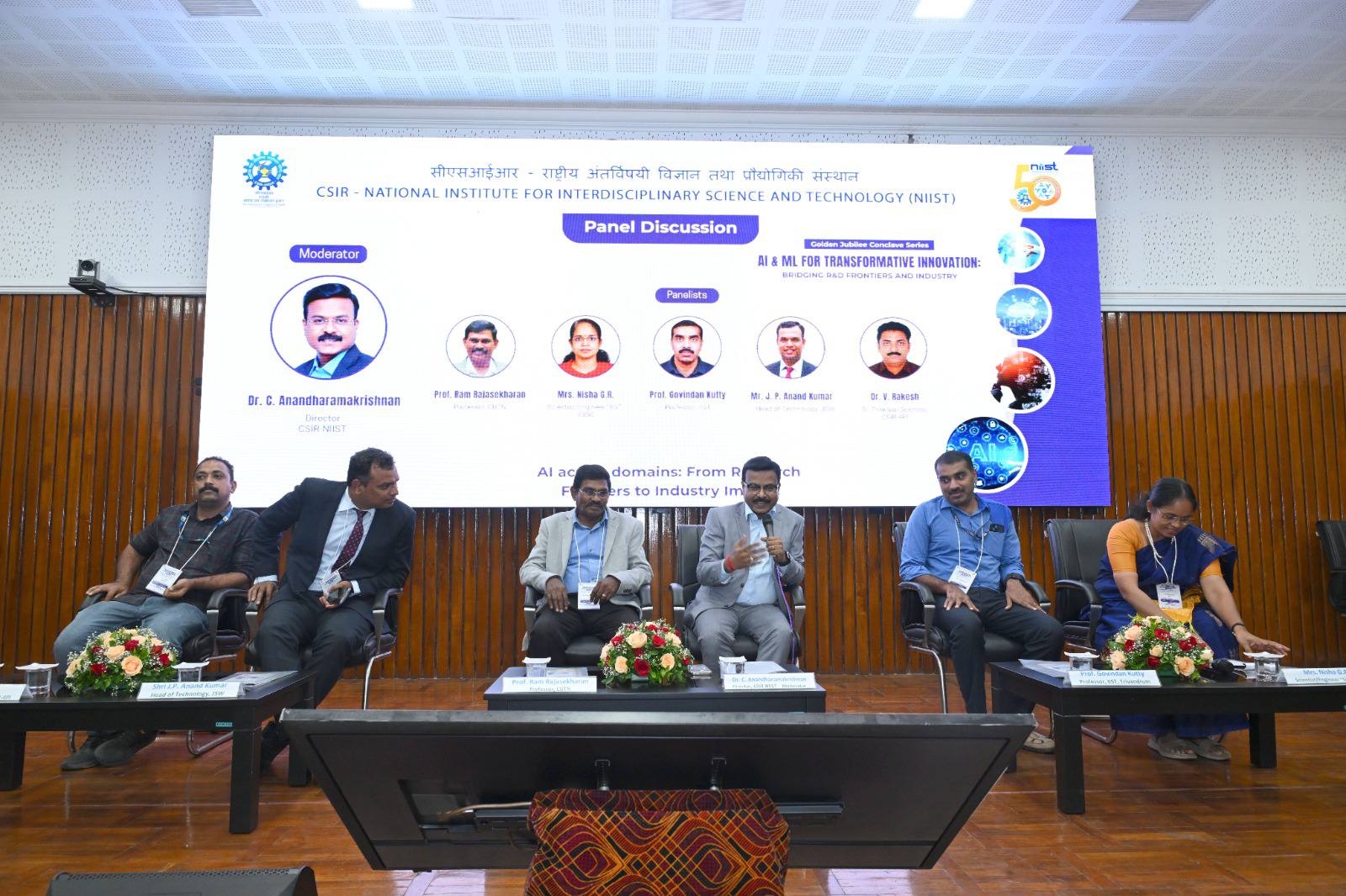 Glimpses from the panel discussion, eynote address and various technical sessions held during the Golden Jubilee Conclave on AI & ML for Transformative Innovation: Bridging R&D Frontiers and Industry 