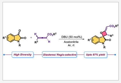 DBU-Catalyzed Diastereo/Regioselective Access to Highly Substituted Spiro-oxetane Oxindoles via Ring Annulation of Isatins and Allenoates