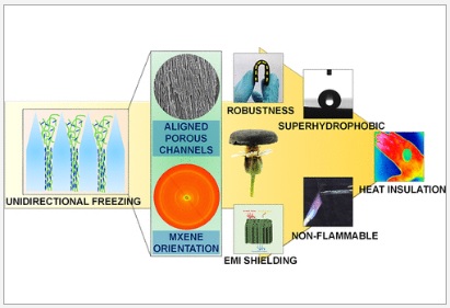 Directional-Freezing-Enabled MXene Orientation toward Anisotropic PVDF/MXene Aerogels: Orientation-Dependent Properties of Hybrid Aerogels