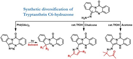 Synthetic diversification of tryptanthrin through its C6-hydrazone