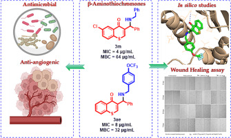 Dual-acting β-Aminothiochromones: Design, synthesis, and evaluation as antimicrobial and anti-angiogenic agents